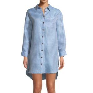 Mara Hoffman Bennett Cover Up in Denim Blue Stripe